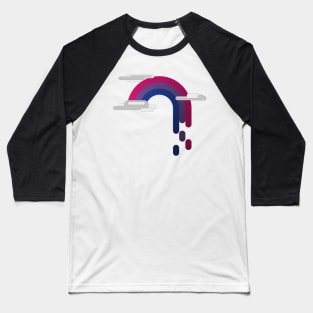 Bisexual Pride Flag Minimalist Drip Rainbow Design Baseball T-Shirt